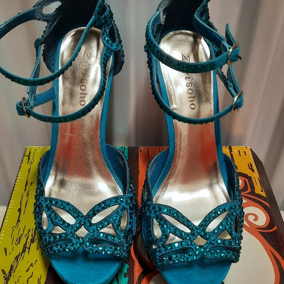 Teal Zigi Soho Strappy Sandals - UNWORN - Picture 2 of 5